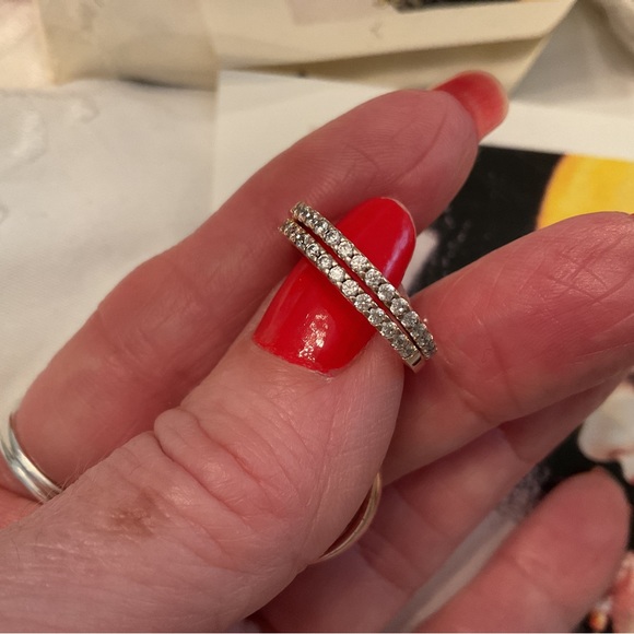 NEW/WITHOUT TAGS ITALY, 925 STERLING ROSE GOLD CUBIC ZIRCONIA WEDDING SET SIZE 6 - Picture 11 of 16